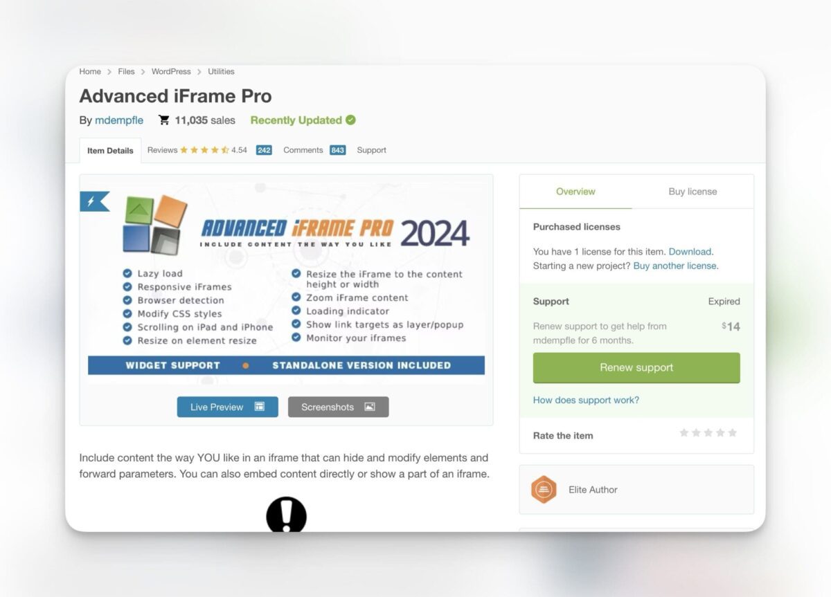 Advanced iFrame <br>Bädda in externt innehåll