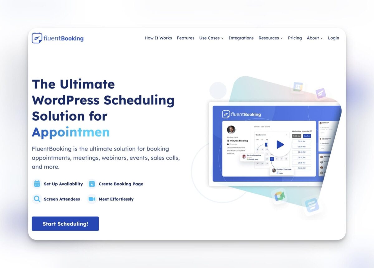 Fluent Booking <br>Mötesbokning med kalendersync