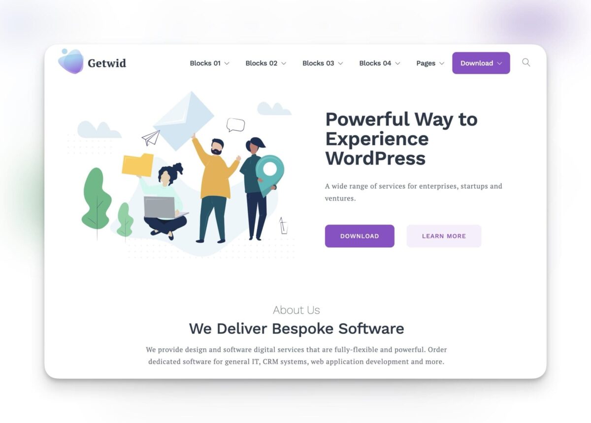 Getwid <br>Designmoduler för blockredigeraren