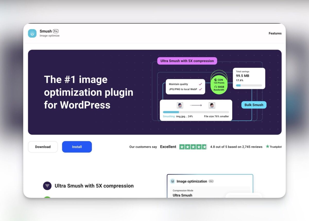 Smush <br>Optimera bilder