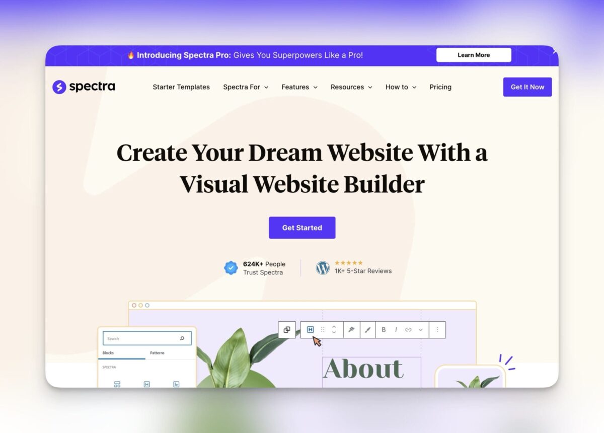 WpSpectra <br>Blockdesign i Gutenberg