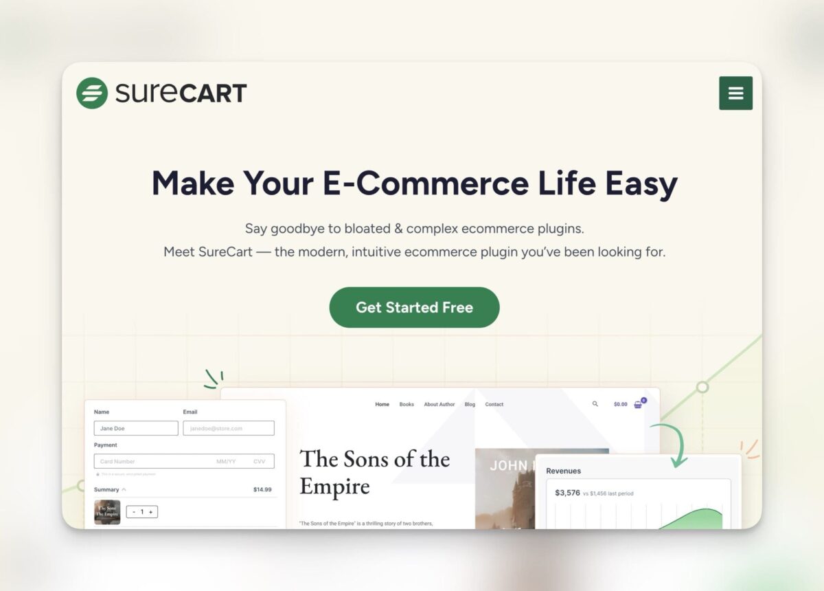 SureCart <br>E-handel med digitala produkter