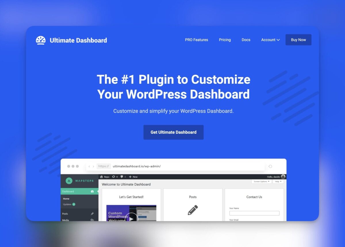 Ultimate Dashboard  <br>Skräddarsy WpAdmin