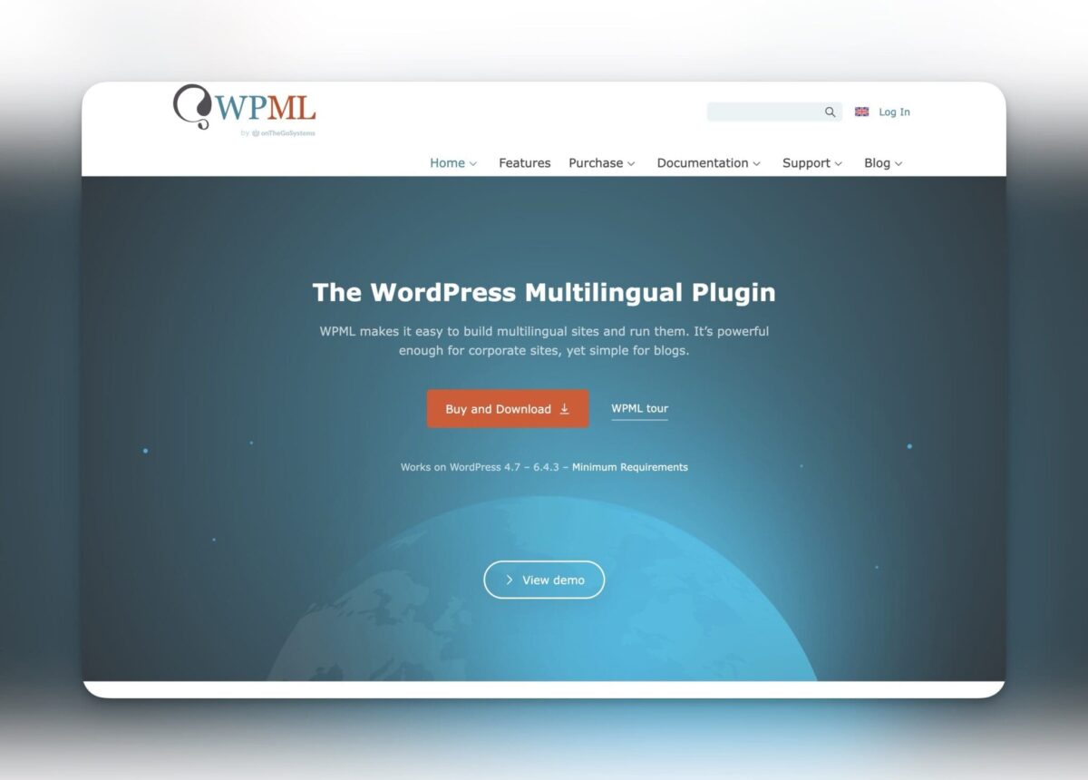 WPML Multilingual CMS <br>Standard för översättning i WP