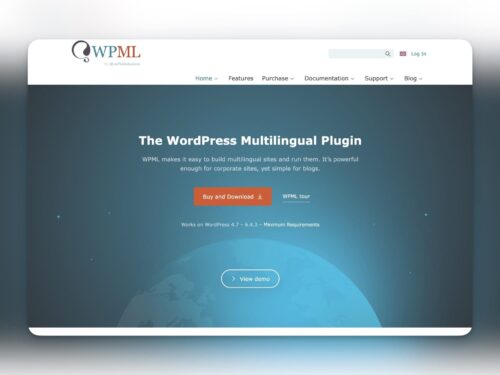 WPML Multilingual CMS <br>Standard för översättning i WP