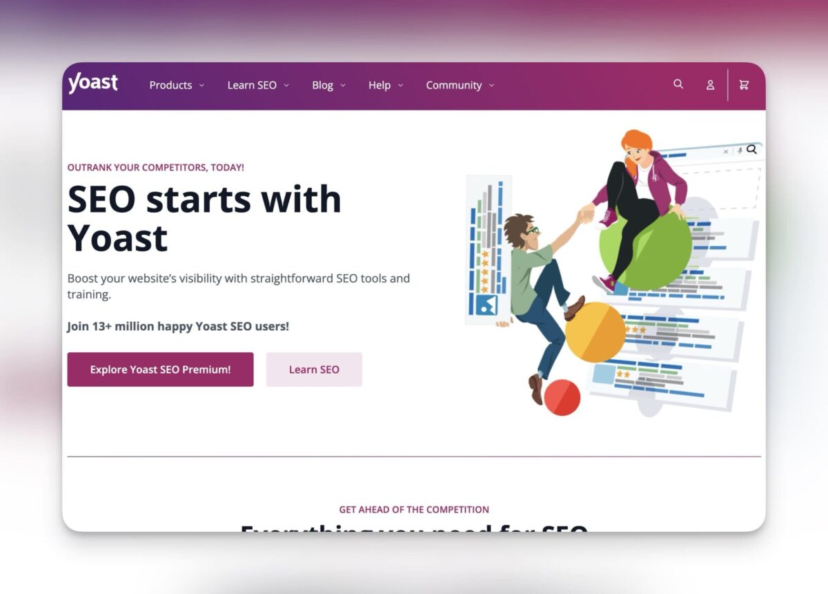 Yoast SEO <br>Populär och bra tillägg för SEO