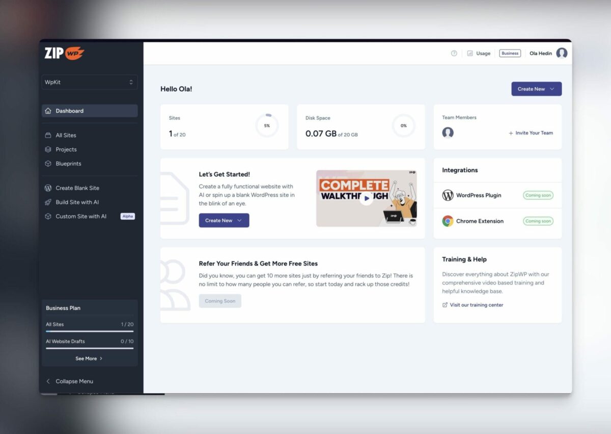 ZipWp <br>Skapa webbplatser med Ai